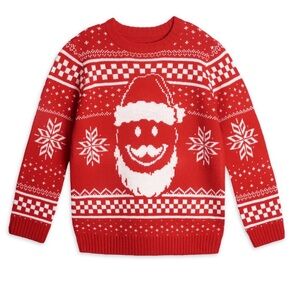 NWT Holiday Christmas Smiley Face Santa “Ugly Sweater” Red and White 4T